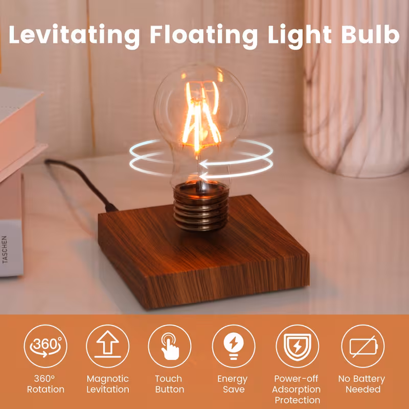 Magnetic Floating Levitation Bulb Lamp - Levitating Light Bulb that actually lights up, decoration for office