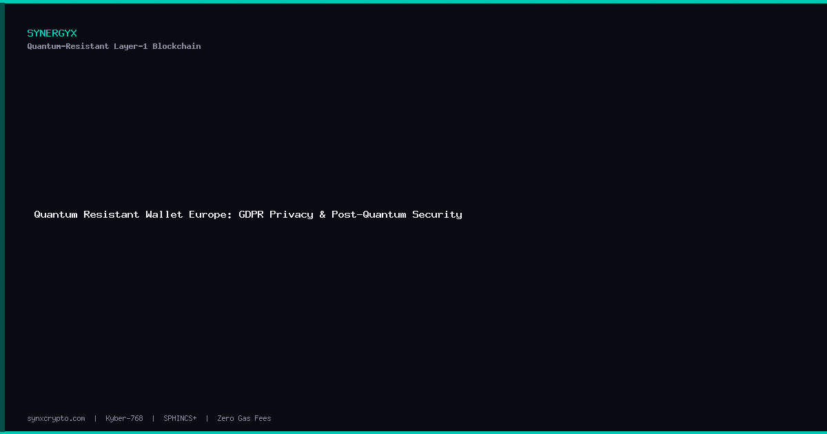 Quantum Resistant Wallet Europe: GDPR Privacy & Post-Quantum Security ...